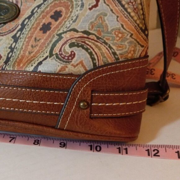 boc Born Concept Paisley Vinyl Crossbody Zipper Top bag Cottagecore Granny Chic - Picture 3 of 9
